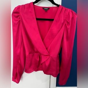 EXPRESS Satin V-Neck Top
